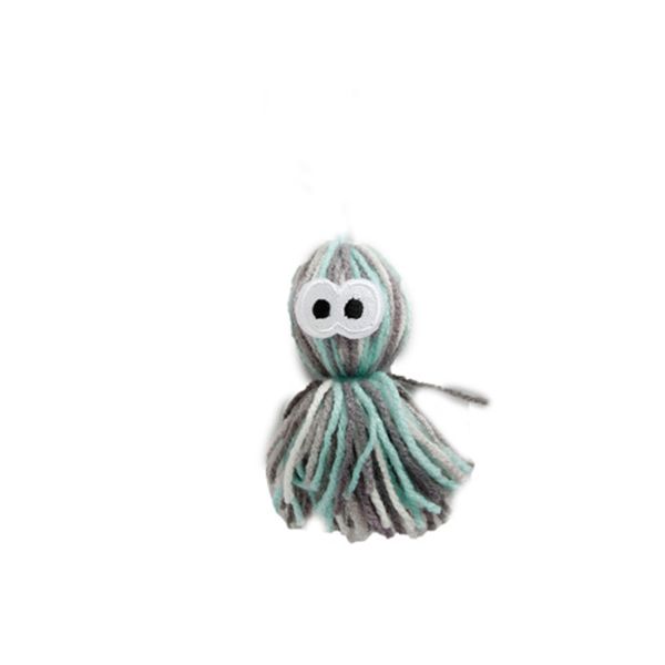 AFP Cat Toy Knotty Habit Yarn Dangling Octopus Grey