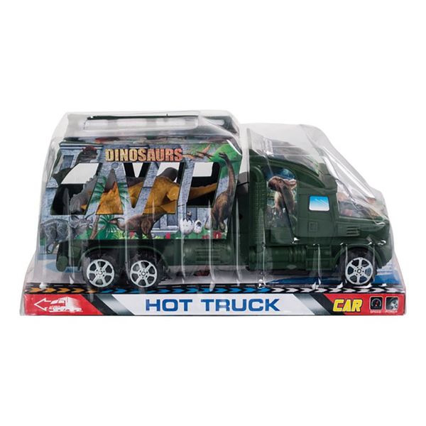 Bulk Pack x 4 Vehicle Playset Truck With 2 Dinos 3pcs