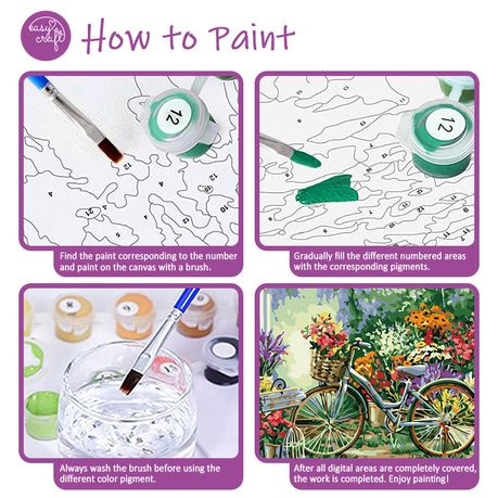 Easy Craft Paint by Number DIY Kit, 50x40cm- Girl with Butterflies (Ne –  Easy Craft SA