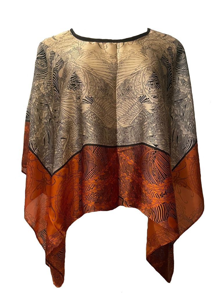 Ladies Fashion Kaftan/Cover Up Silk Various Paterns - Grey/Brown | Shop ...
