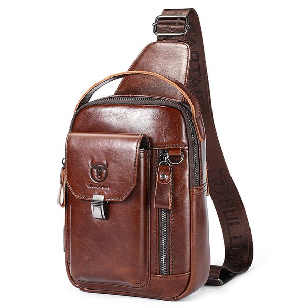 Bullcaptain Pioneer Sling Men's Chestbag Genuine Leather Crossbody Bag