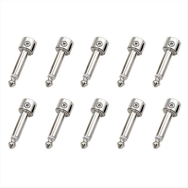 10 Pcs 6.35Mm Solder Free Plugs Kit Diy Guitar Pedal Board