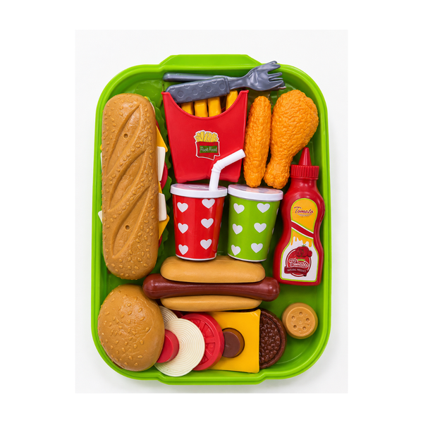 Fast Food Pretend Play Set - Toy Kitchen Food for Girls &amp; Boys