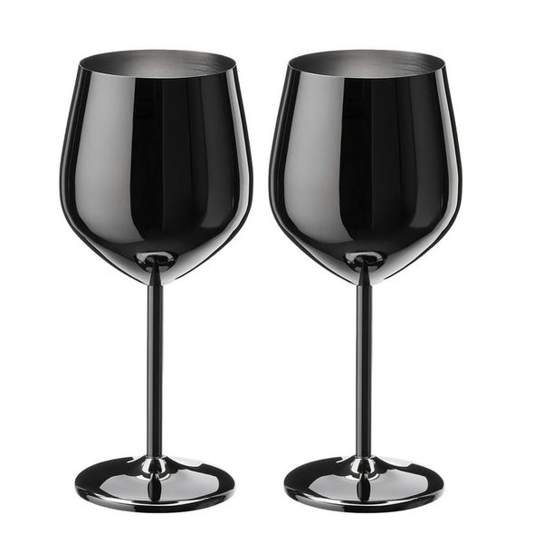 Black Wine Glasses 500ml Stainless Steel