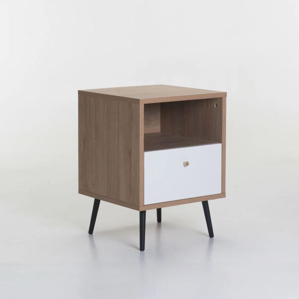 Monza 1 Drawer Pedestal - Oak/White