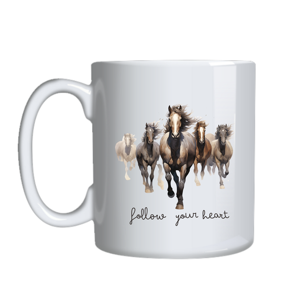 Follow Your Heart Coffee Mugs for Horse Lover Trendy Graphic Cup Present021