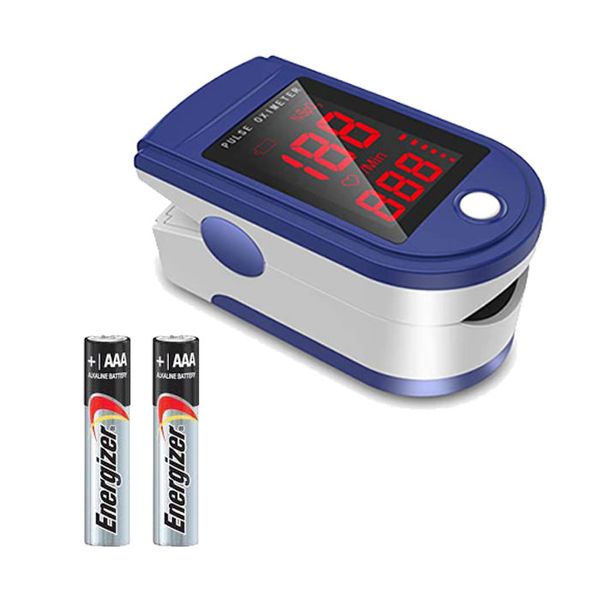 Oximeter Fingertip Oxygen &amp; Pulse Rate Screening Tool &amp; Batteries - 2 Pack