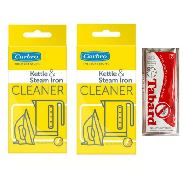 2x Kettle and Steam Iron Cleaner with Added Tabard Sachet