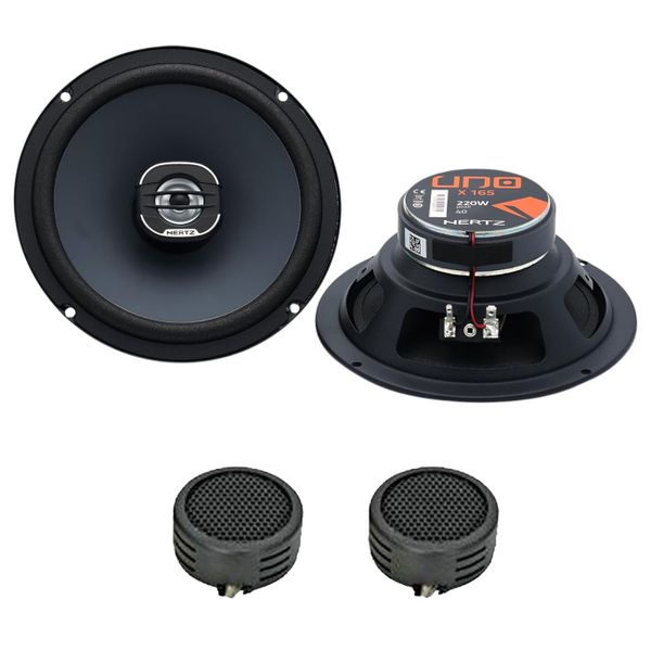 Hertz X 165 Uno Series 6.5" 220w 2-Way Coaxial Speakers &amp; Evo Tweeters