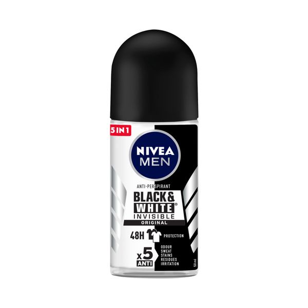 NIVEA MEN Black &amp; White Invisible Original 48h Deodorant Anti-Perspirant Roll-on - 50ml