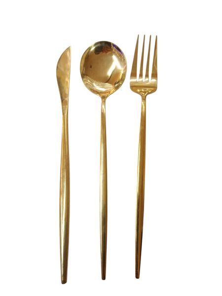 Gold Stainless Steel Cutlery Set - 54 Piece