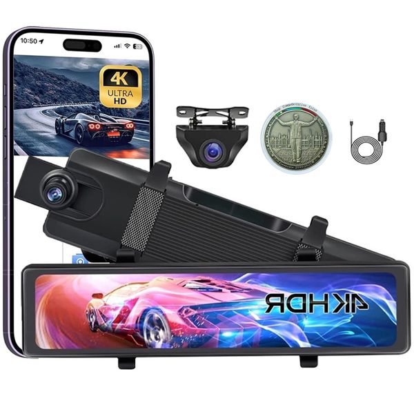4K Dash Camera with Wide Angle Dash Cam WIFI Night Vision 2k rear camera