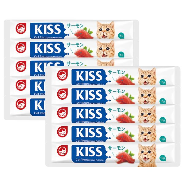 Kiss Premium Probiotics Added Nutrition Cat Treat - Salmon Flavor