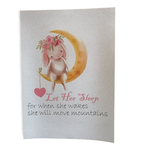 Little Leila - Let Her Sleep Bunny Print - A3