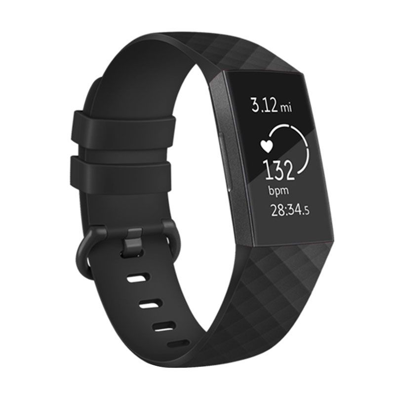 S-Cape Silicone Strap for Fitbit Charge 3/4 Large - Black | Shop Today ...