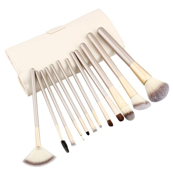 Larry's 12 Piece Champagne Make up Brushes