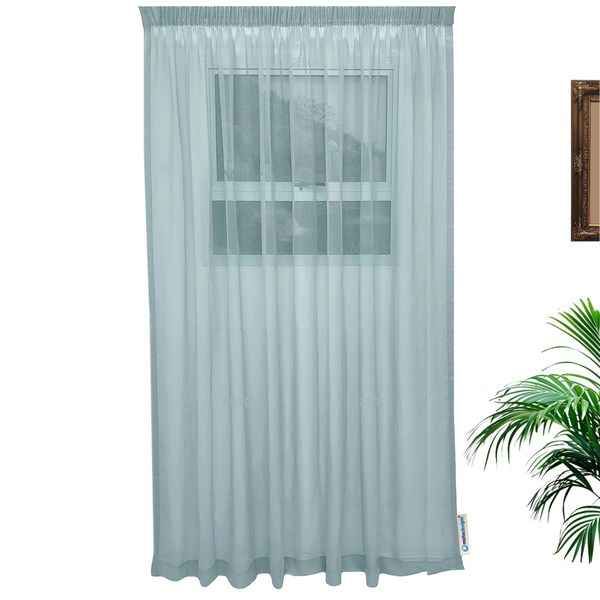 Matoc Designs Readymade Curtain - Mystic Voile - Duck Egg - Taped