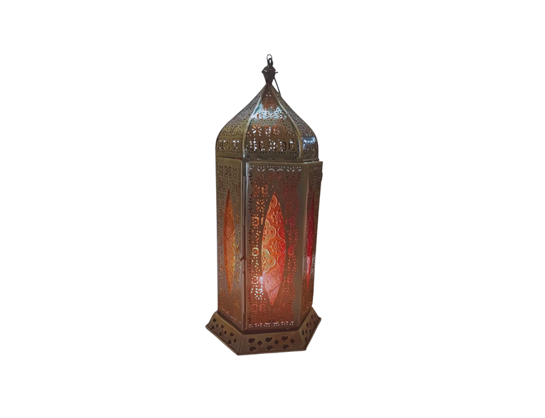 Moroccan Design Lantern - Brass Antique Finish