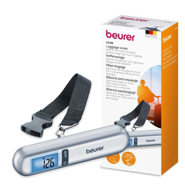 Beurer Luggage Scale with Tape Measure LS 06 Portable. Fits in Your Handbag