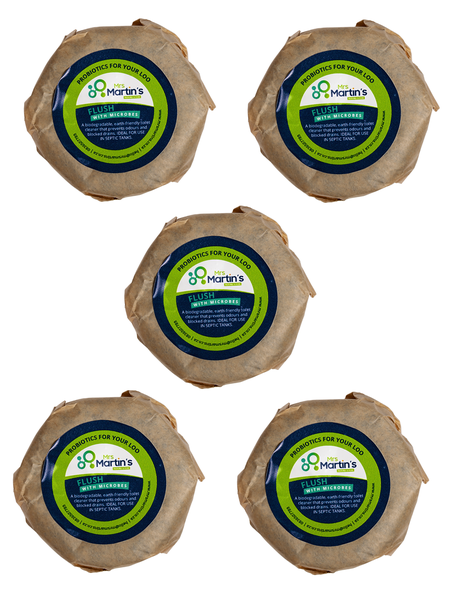 Mrs Martins Probiotic Flush Cistern Block 100g x 5 Pack - Septic Safe