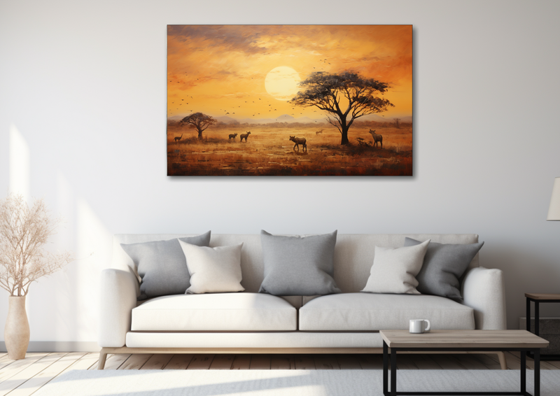 Canvas Wall Art - Savannah Landscape Abstract - HD0154