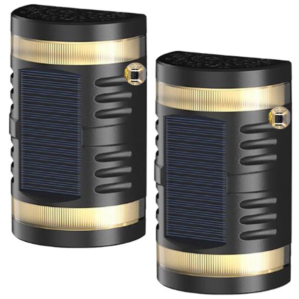 Garden Decor 2 Pieces Wall Mounted Waterproof Solar Landscape Light (15x9x6cm)