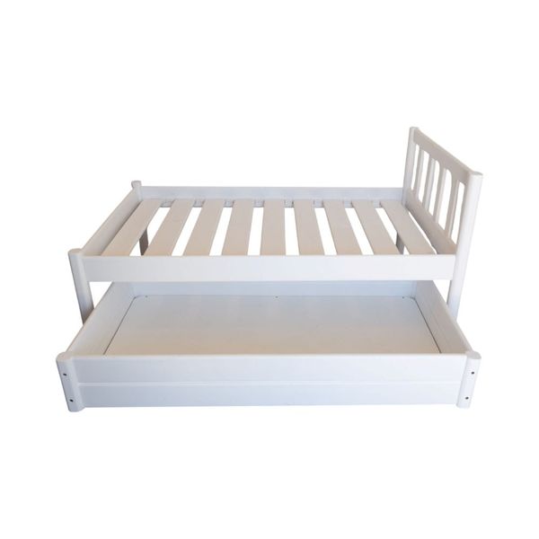 Just For Kids Toddler Bed with Storage Unit Drawer - No Rails White