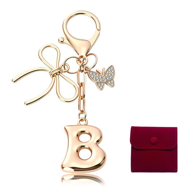 Bubble Keychain with Bow and Butterfly with Jewelry Bag Letter Bag Charms