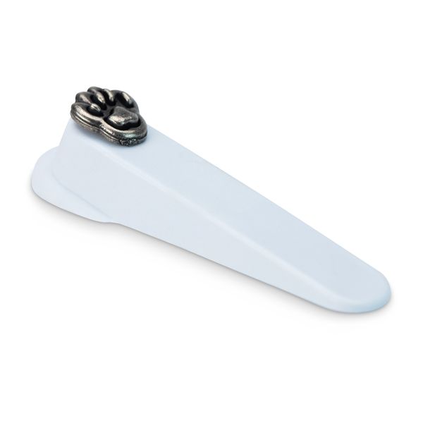 Door Wedge - Paw Print - Rubber - White