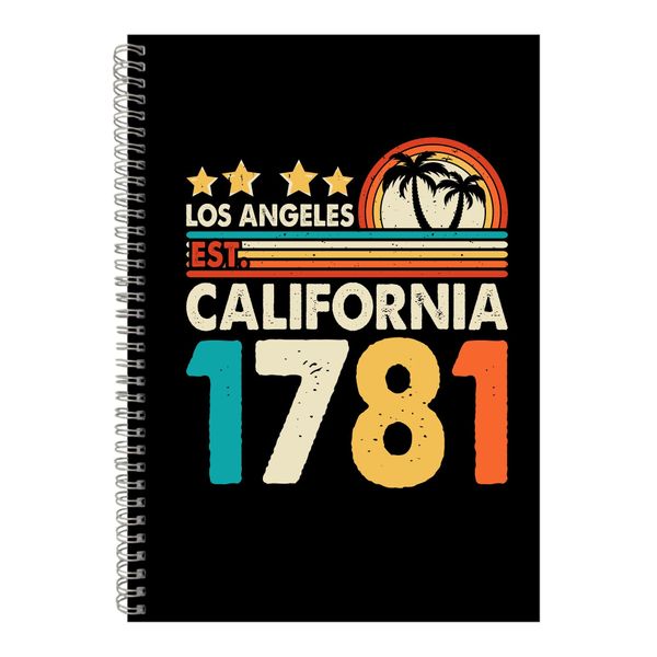 1781 A4 Notebook Spiral and Lined Trendy Surfing Graphic Notepad Present096