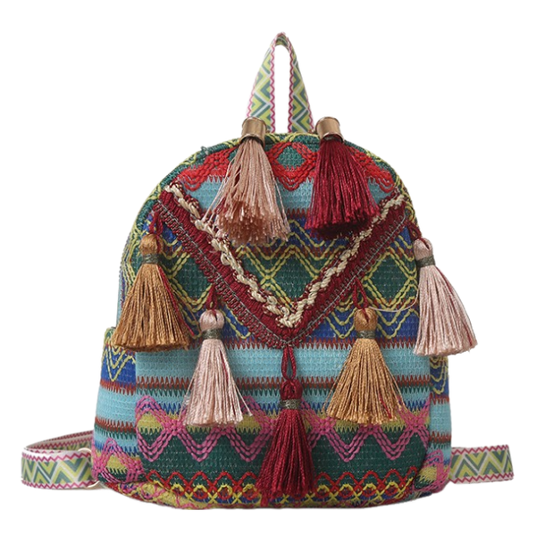 Double-Shoulder Bag with Chinese Style Tassel Crossbody Bag
