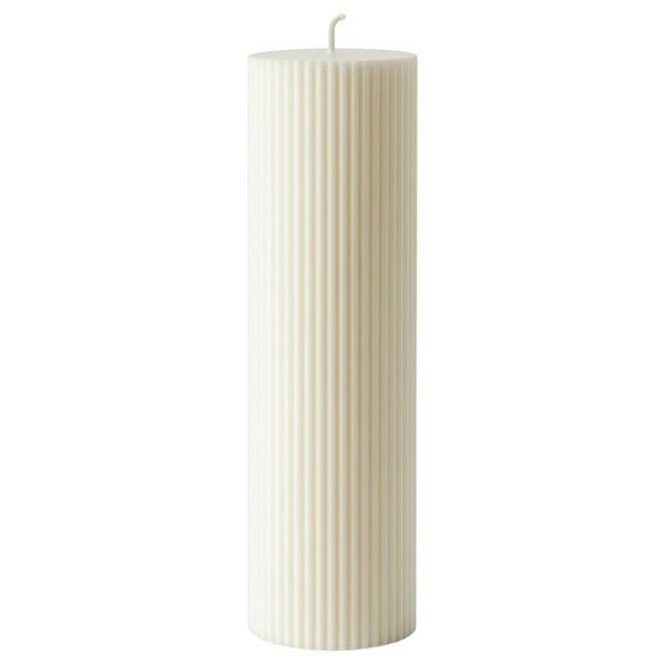 Cylindrical Fine Tooth Aromatherapy Candle -20cm - Nude
