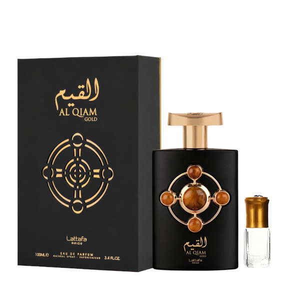Al Qiam Gold for Men by Lattafa Pride High-End EDP- 100ml + Perfume Oil
