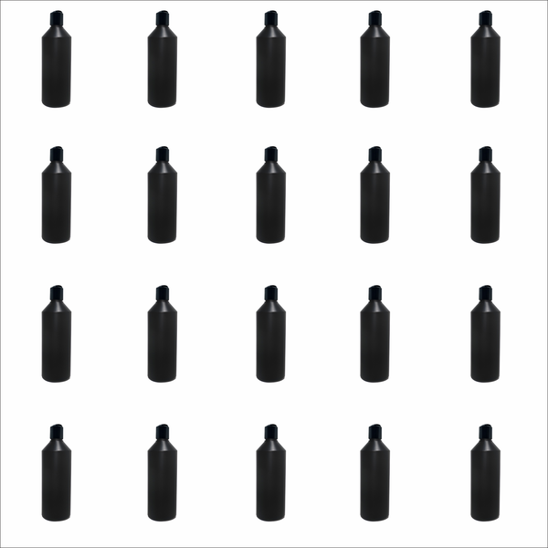 20 x 500ml Black HDPE Bottles with Disk-Top Caps - Bulk Storage for Liquids