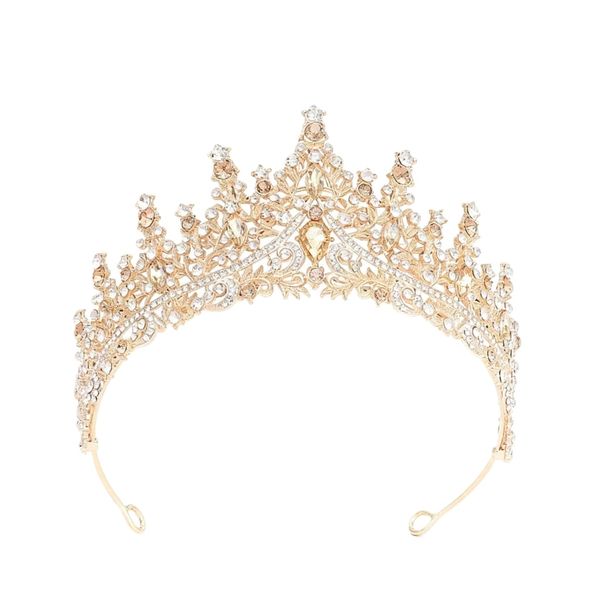Rhinestone Wedding Tiaras and Crown Crystal GOLD