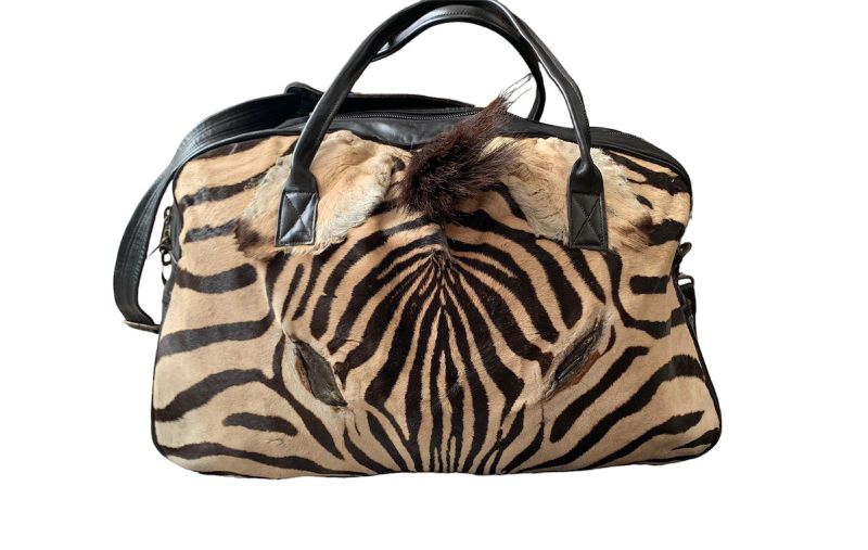Zebra skin travelling bag