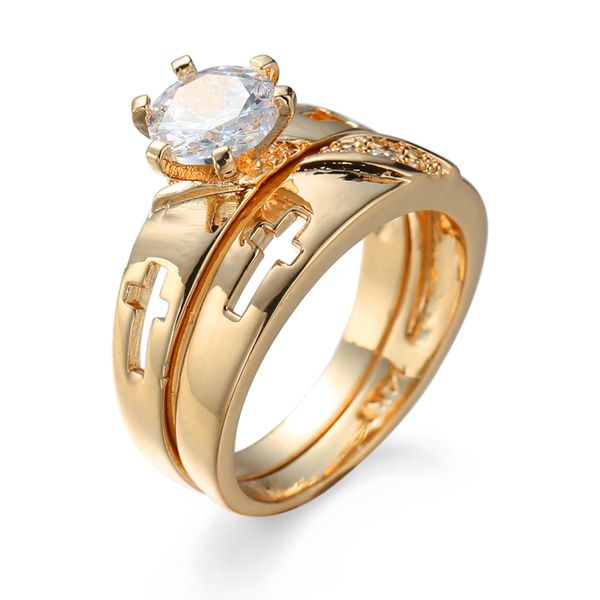 Fashion Hollow Cross Ring