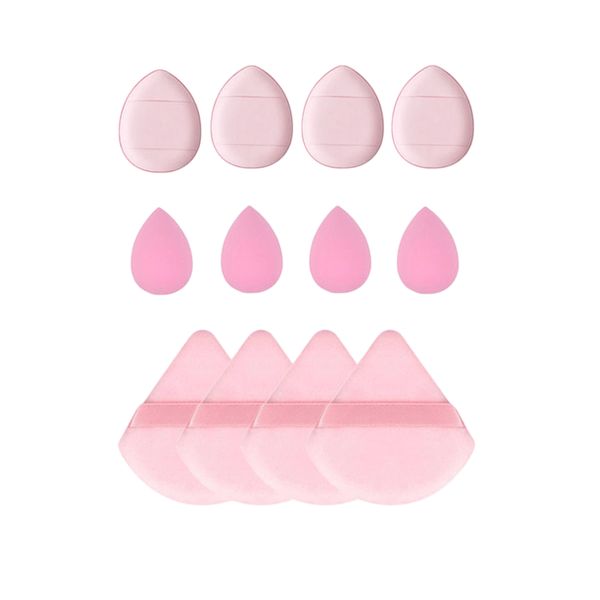 12 Piece Makeup Sponge and Powder Puff Set - Pink