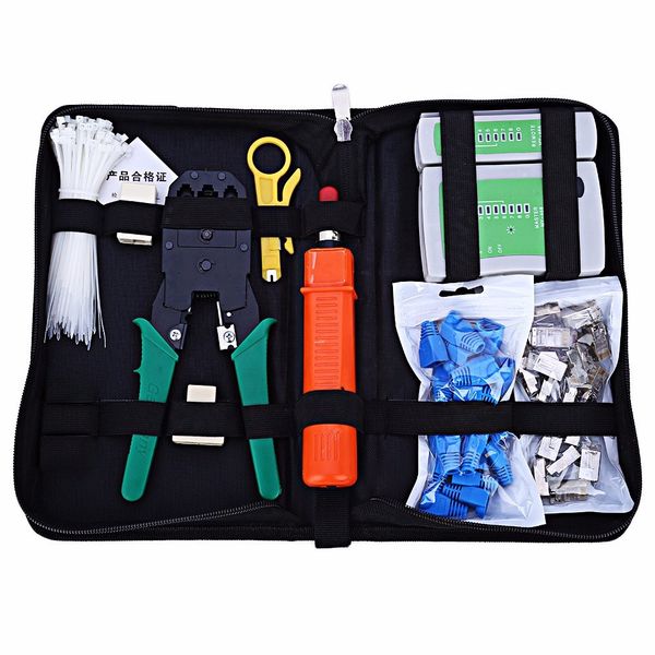 Network Cable Tester CAT5E CAT6 RJ45 Ethernet Crimping Tool Set