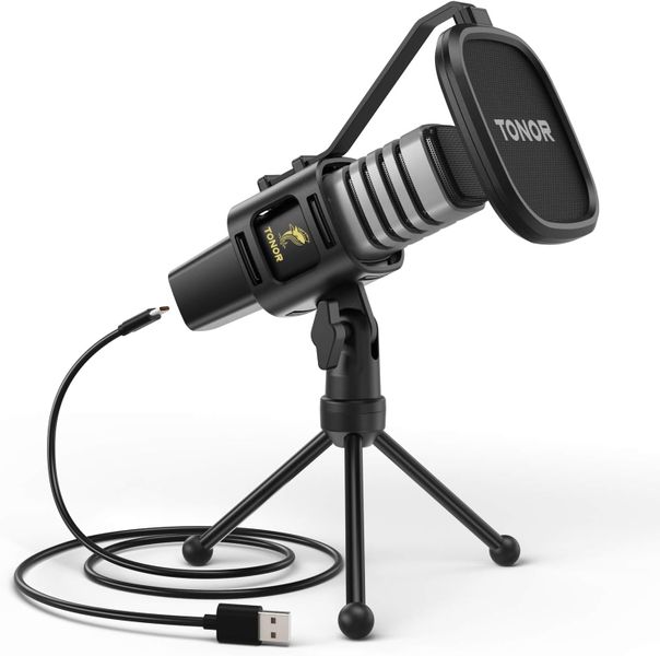 TONOR USB Cardioid Mic with Stand, Filter, Shock Mount, Gaming &amp; streaming