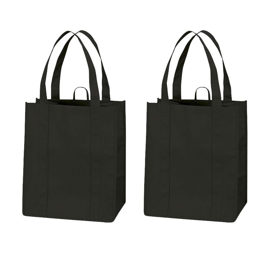 Eco Friendly Foldable, Washable & Reusable Shopper Bag - Black - 2 Pack ...