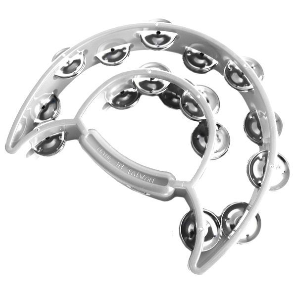 Tambourine - double half moon white