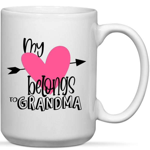 My Heart Belongs To Grandma Birthday Mother's Day Christmas Gift Mug