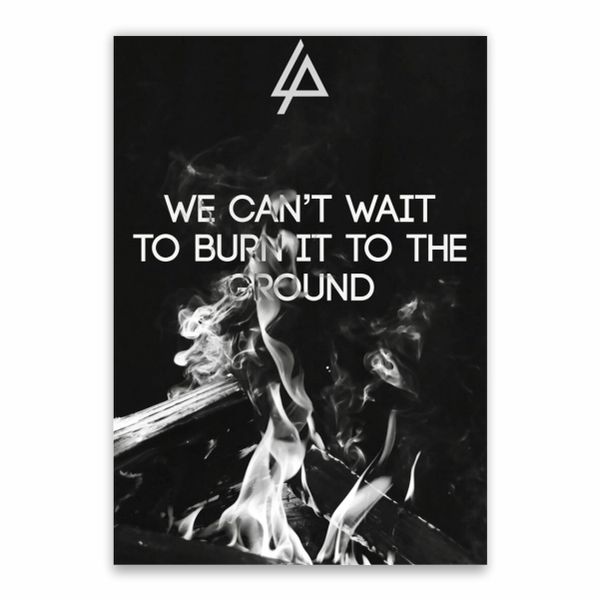 Linkin Park Burn It To The Ground Lyric Poster - A1