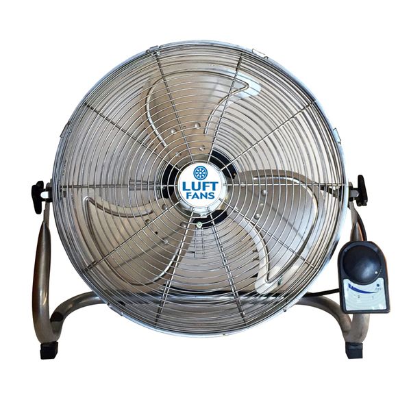 Floor Fan - Aluminum, Low-Noise Level Blades + 110W Motor