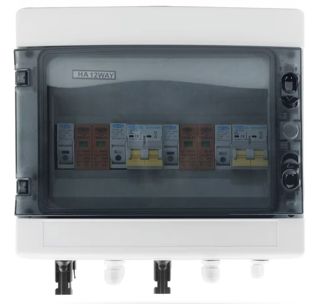 Solar PV Combiner Box Waterproof 2 IN 2 OUT DC SPD2 600V Fuse MCB 12ways