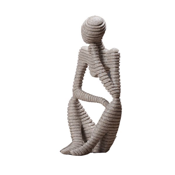Yoga Graceful Ceramic Yoga Posture Statue Thinking