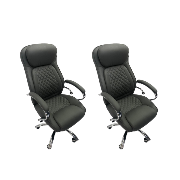 Set Of 2 Comfortable Backrest Leather Reception Office Chair With Backrest