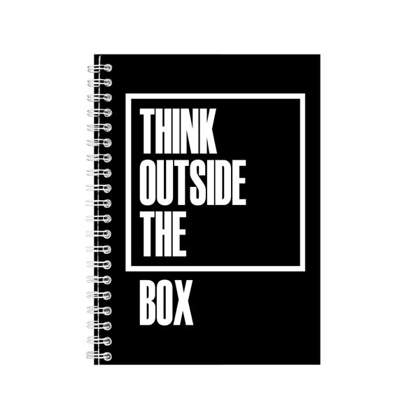 Think outside the box in black Notebook Gift Idea A4 Notepad Pad 68
