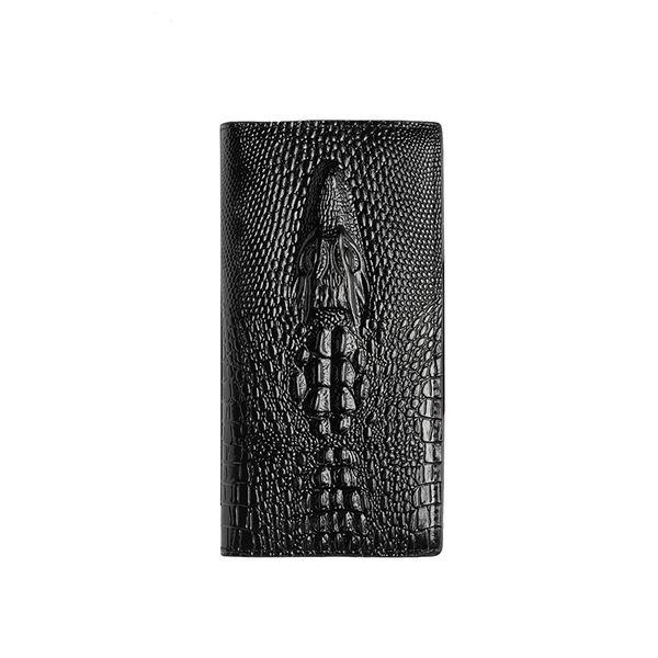 OLOEY Crocodile-patterned neutral long-style wallet, PU wallet, card wallet